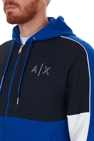 Sweat à capuche - Bleu marine et blanc - Exchange