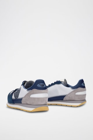 Sneakers en cuir Emporio Armani Bleu marine et gris - EA7