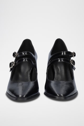 Scarpe baby in vernice con tacco - Nero