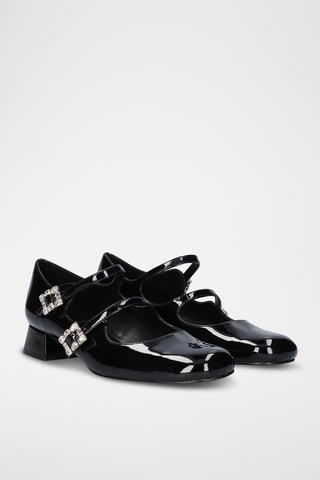 Scarpe baby in vernice con tacco - Nero