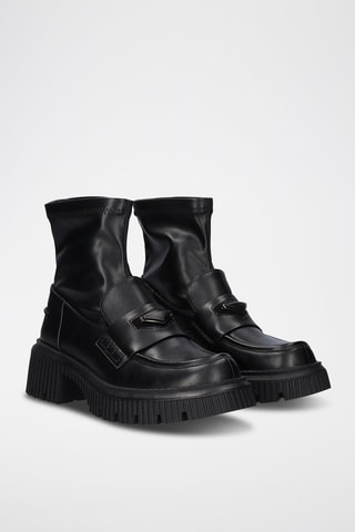 Mocassins montants à talons - Noir