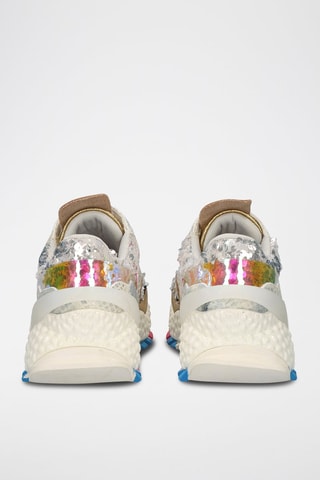 Baskets plateformes en cuir  - Beige