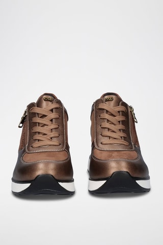 Sneakers con zeppa - Marrone