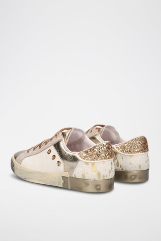 Baskets en cuir - Blanc et doré