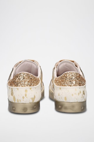 Baskets en cuir - Blanc et doré