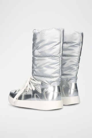 Stivali platform - Argentato e bianco