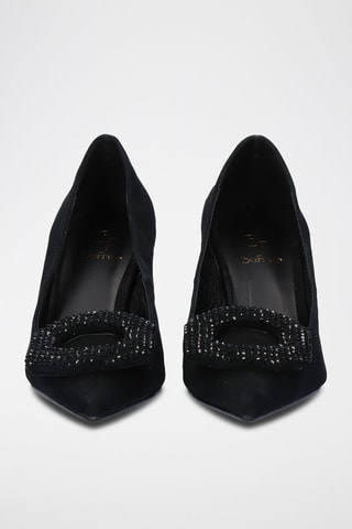 Décolleté in pelle - Nero