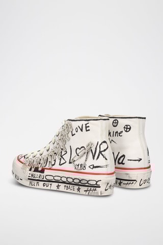 Sneakers montantes - Blanc et noir