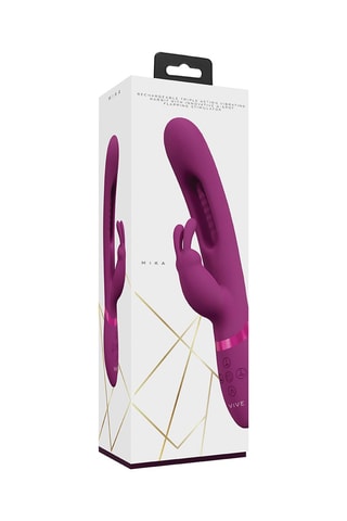 Vibromasseur Rabbit avec simulation point G Mika - Rose - 23,2 cm