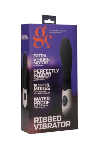 Vibromasseur Ribbed Noir - 19 cm