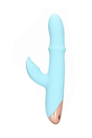 Vibratore Rabbit Pulse Wave and Up-and-Down Moving Ring - Blu - 12 cm