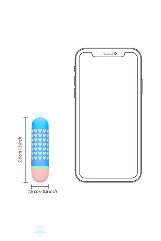 Vibromasseur Heart to Get S-Line by Shots - Bleu et rose - 3,8 cm