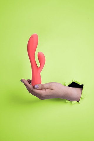 Vibromasseur Ultra Soft Rabbit - Corail - 12 cm