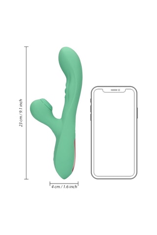 Vibromasseur Rabbit Loveline by Shots - Vert - 12,5 cm