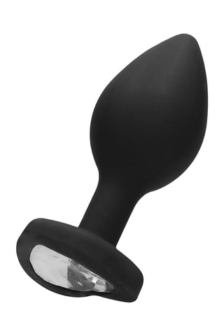 Plug anal - Noir et argenté - 7,3 x 3,1 cm