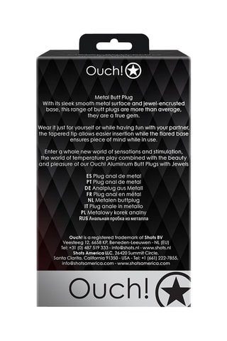 Plug anal Argenté et noir - 9,3 x 4 cm