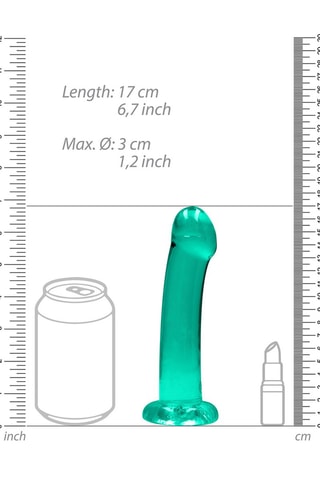Dildo RealRock Crystal Clear - Turchese - 16,6 cm