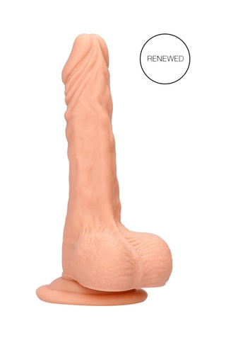 Godemiché avec testicules Beige - 17 cm