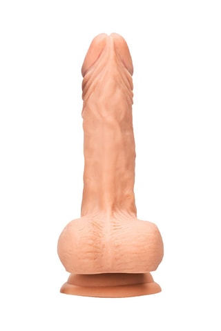 Godemiché avec testicules Beige - 17 cm