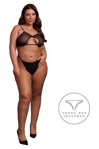 Soutien-gorge et string XL - Noir