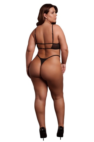 Soutien-gorge et string XL - Noir