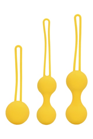3 boules de Kegel Jaune - 3,2/7/7,6 cm