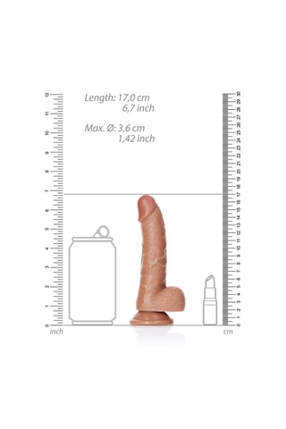 Godemichet réaliste courbé RealRock - Marron - 12,5 cm