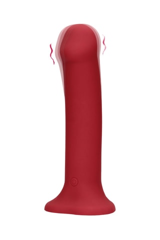 Godemichet vibrant Loveline rouge - 18,1 cm