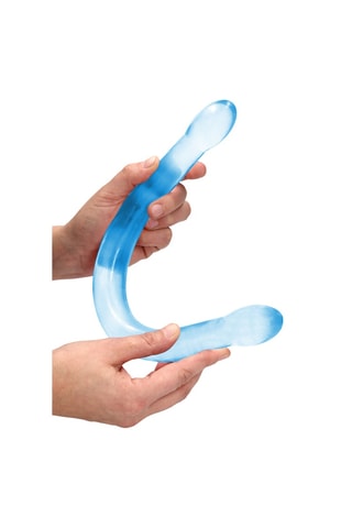 Godemiché double Crystal Clear - Bleu - 42 cm