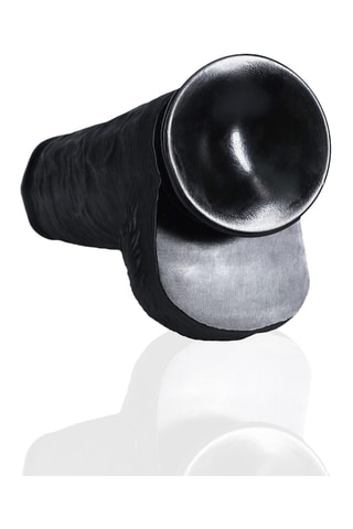 Godemichet réaliste RealRock extra épais avec ventouse - Noir - 7,6 cm