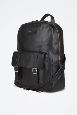 Mochila de piel Cesare - Negro 