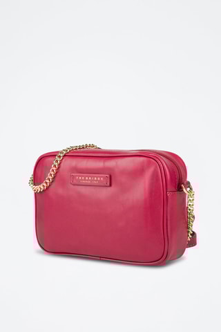 Bandolera de piel Elettra - Fucsia