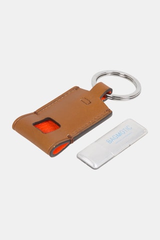 Llavero de piel con memoria USB - Marrón claro