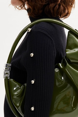 Sac porté épaule verni - Kaki