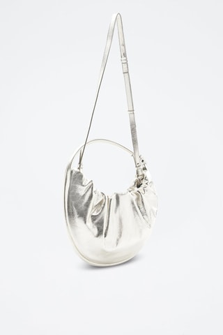 Sac porté épaule en cuir - Argenté