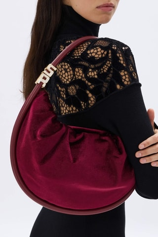 Sac porté épaule en velours - Bordeaux
