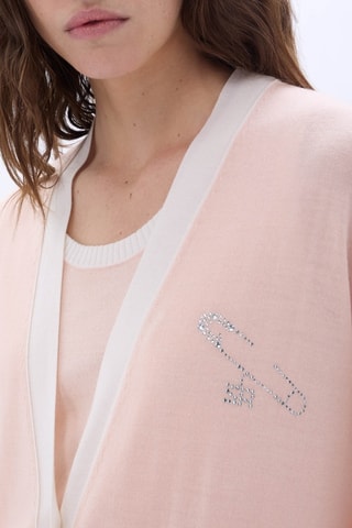 Gilet en mérinos et soie - Rose