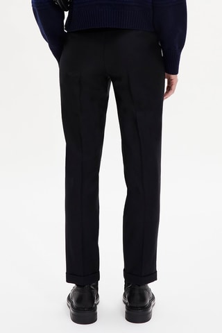 Pantalon cigarette en laine - Noir