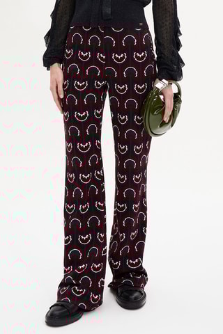 Pantalon flare - Bordeaux et noir