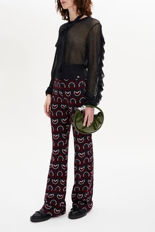 Pantalon flare - Bordeaux et noir