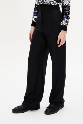 Pantalon en laine taille haute - Noir