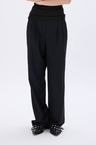 Pantalon en laine taille haute - Noir