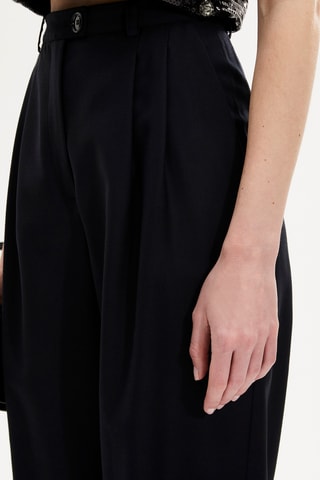 Pantalon en laine taille haute - Noir