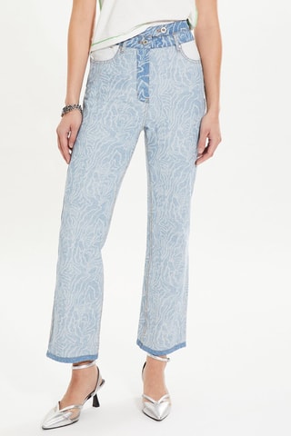Pantalon flare en jean - Bleu
