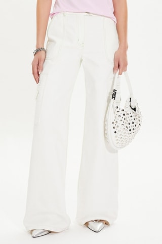 Pantalon cargo en jean - Ecru