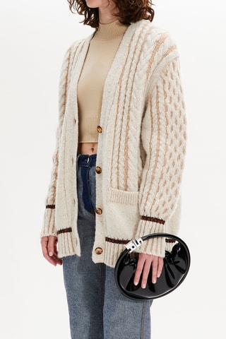 Cardigan en alpaga et laine - Ecru