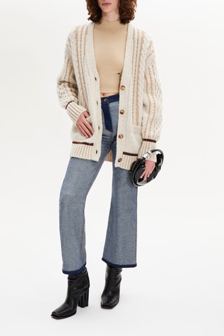 Cardigan en alpaga et laine - Ecru