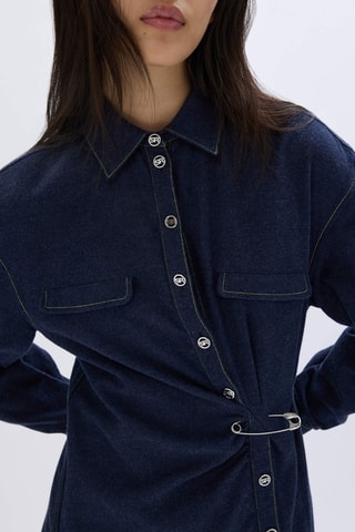 Robe chemise en jean - Bleu marine