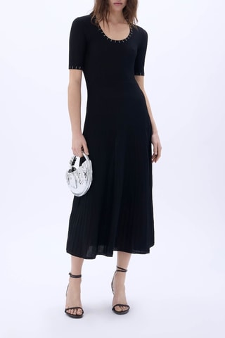 Robe longue en laine - Noir