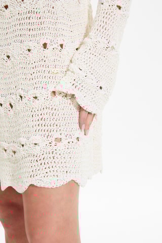 Robe courte - Blanc et écru